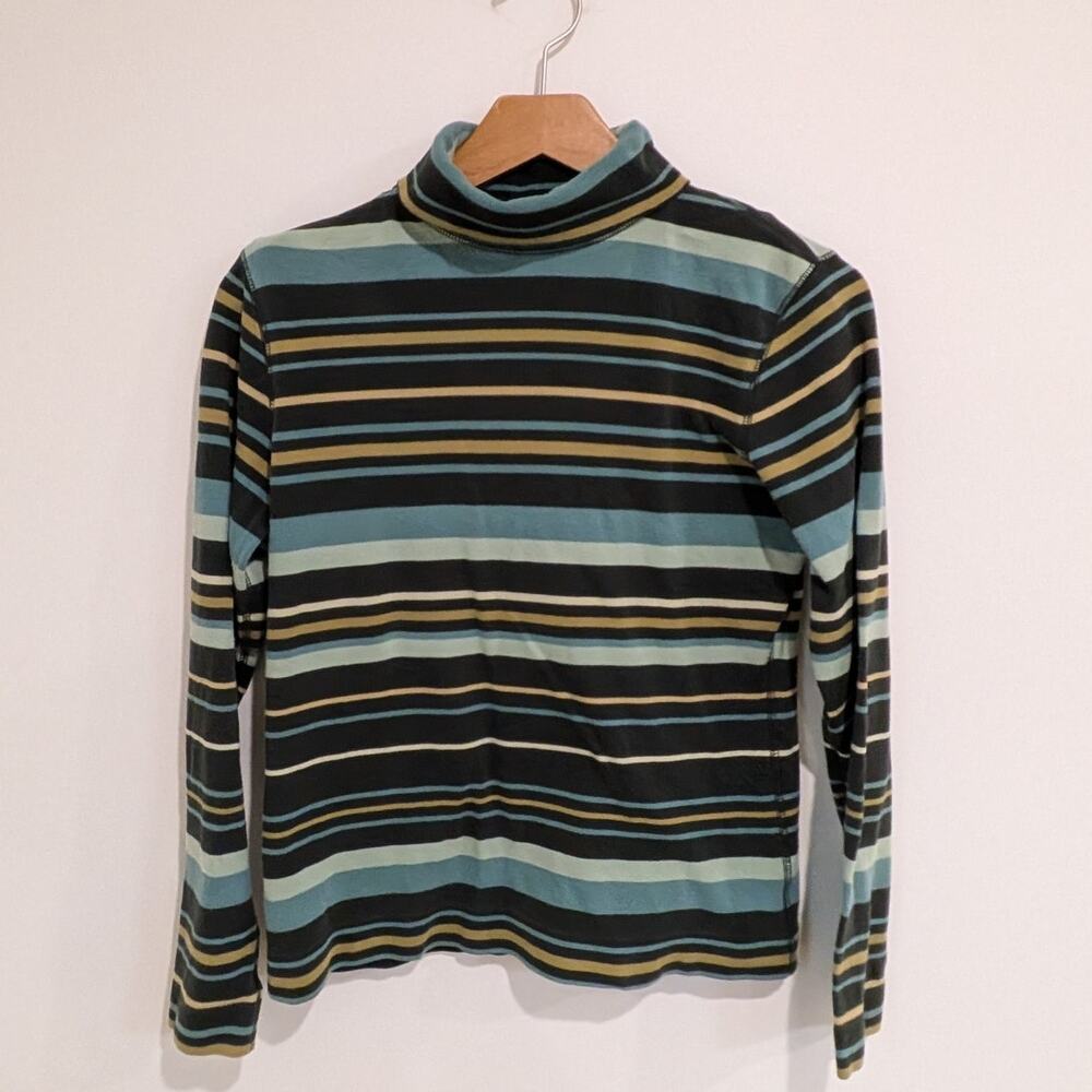 VTG Kate Hill Petites Stripe Cotton Turtleneck 90's Preppy Timeless